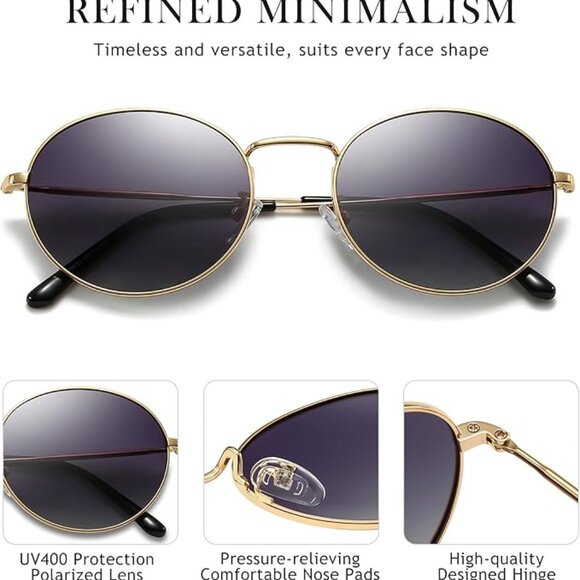 intage Oval Polarized Sunglasses for Women UV400 Protection